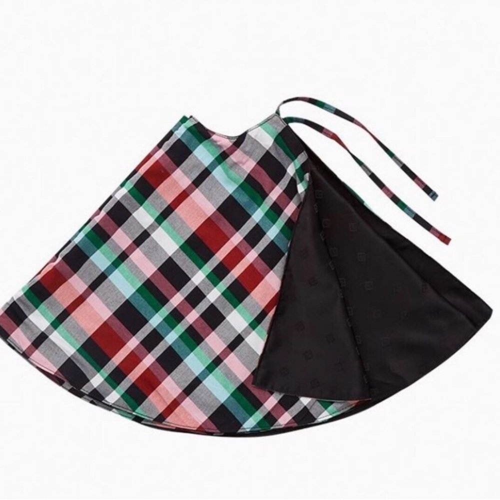 Vera Bradley Retired Ribbons Plaid Recycled Cotton Christmas Tree Skirt